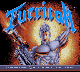Turrican title screen for TurboGrafx-16